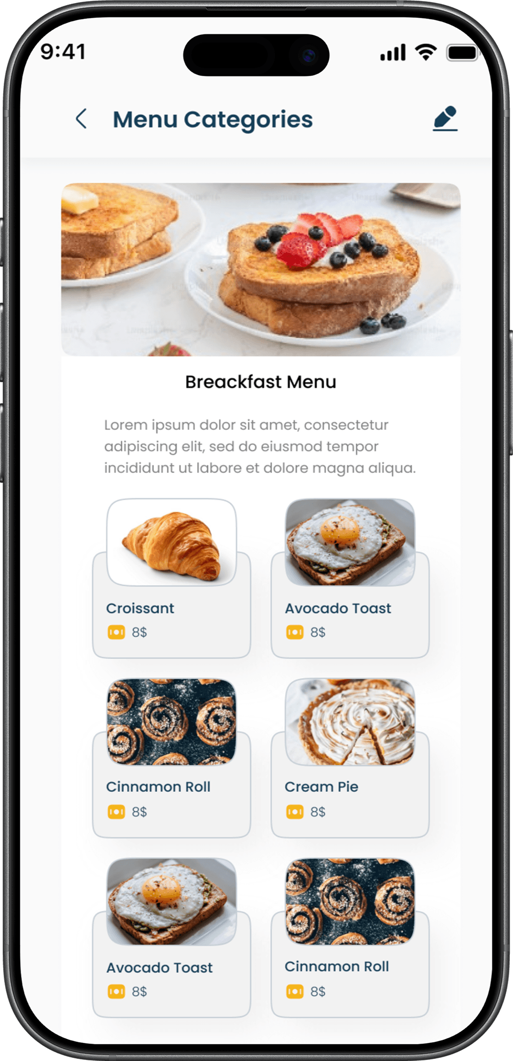 Menu Preview