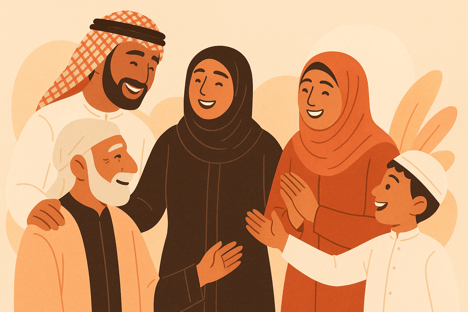 Arab family connecting