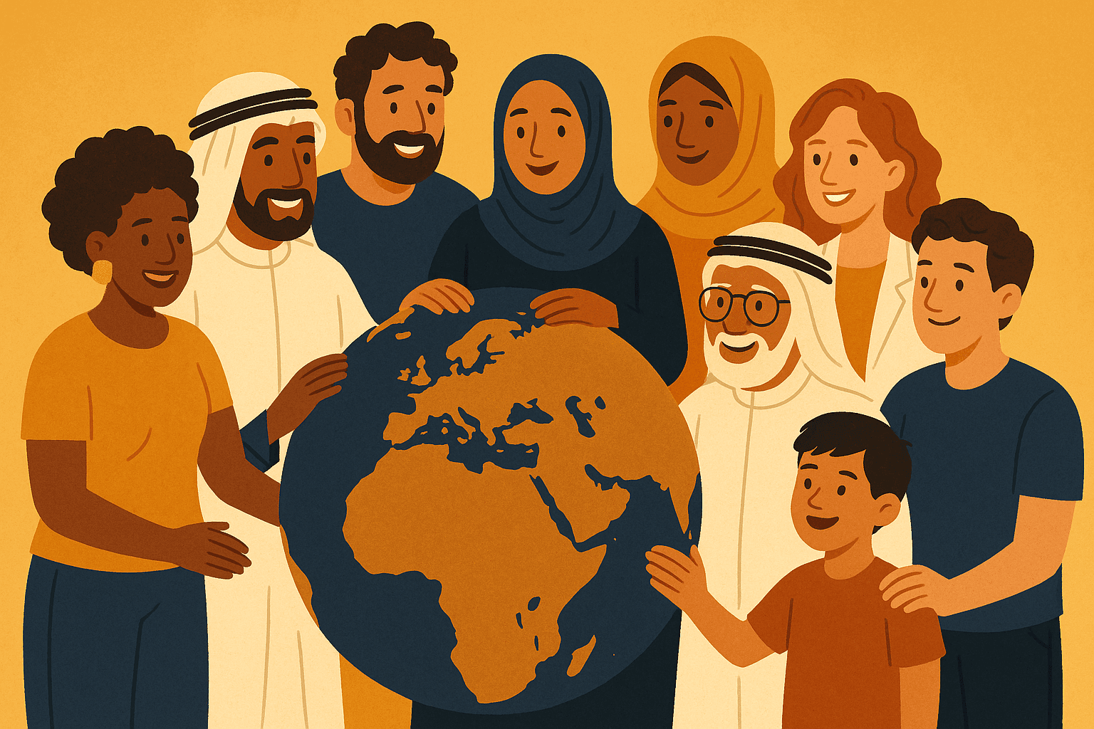 International global community - Arabs and people from around the world connected